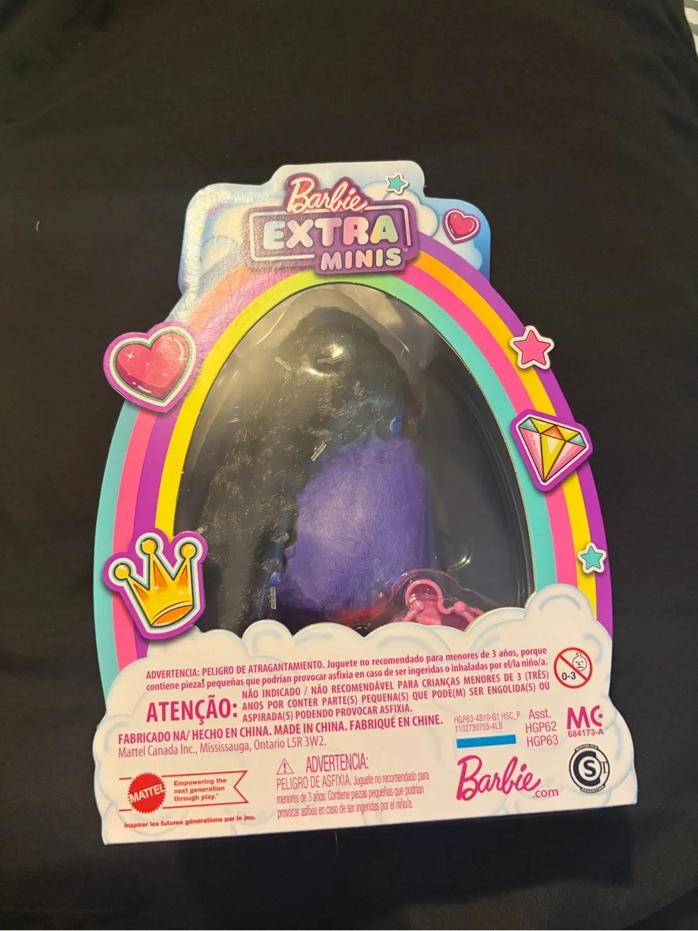 Mattel Barbie‎ Extra Minis Doll with Purple Fur Jacket and Pink Dress